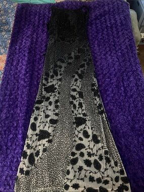 Elegant Black Beaded Floral Maxi Dress for Women
